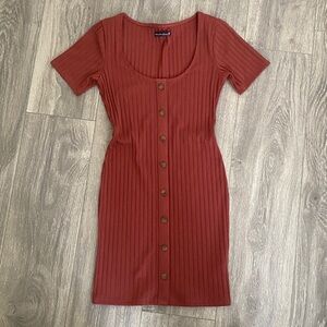 Abercrombie & Fitch Rust Ribbed Dress